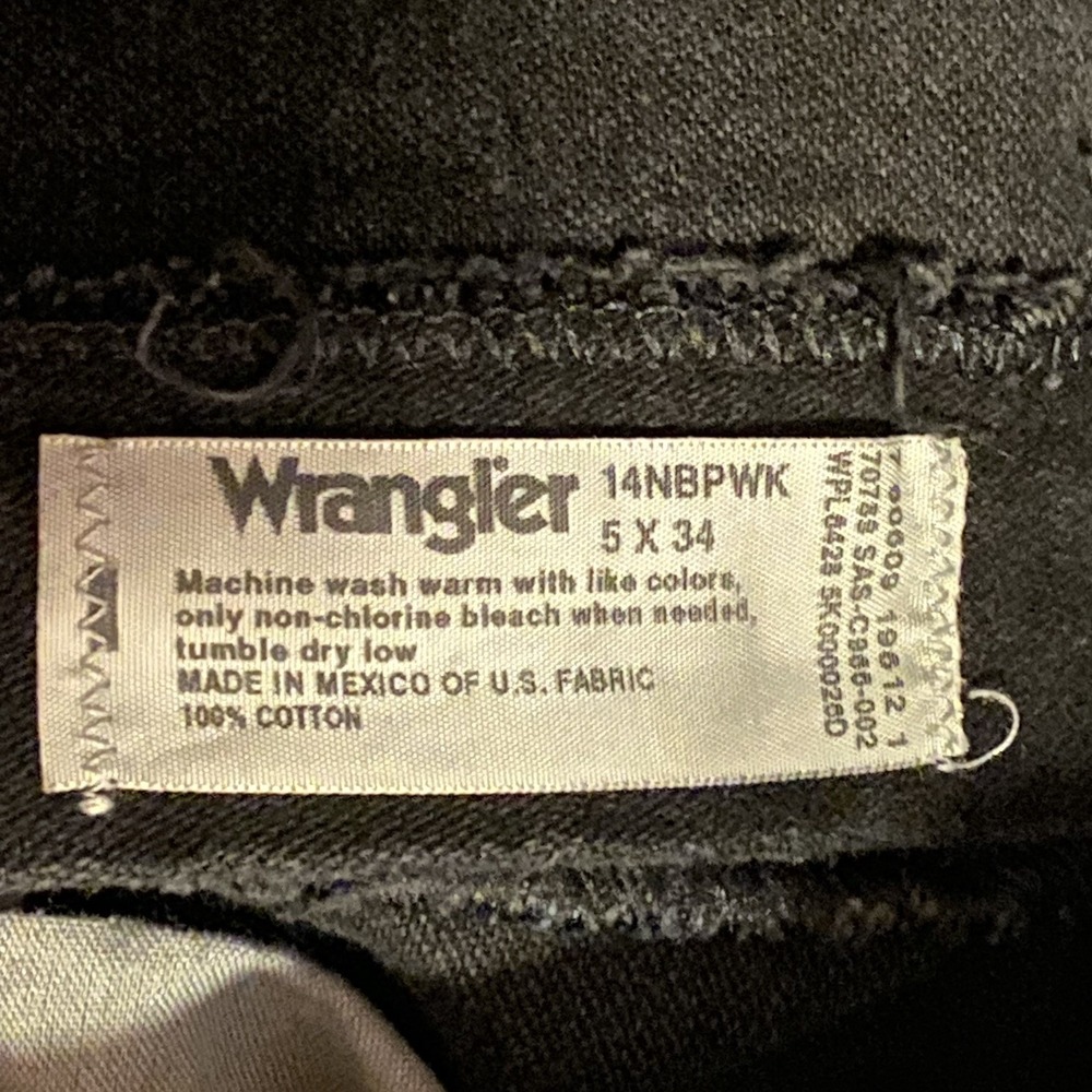 Vtg Wrangler Jeans Womens 5x34 Bareback Black wedgie wranglerHigh Rise 14NBPWK‎ - Picture 2 of 7